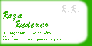 roza ruderer business card